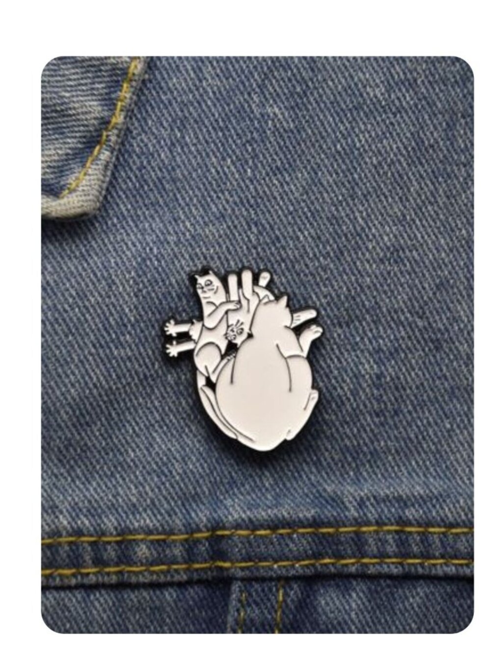 CATS ARE MY HEART Meow Enamel Lapel Pin NEW